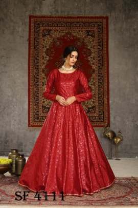 FLORY VOL 15 Anarkali Long Gown In Red Color By SHUBHKALA