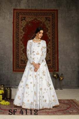 FLORY VOL 15 Anarkali Long Gown In White Color By SHUBHKALA