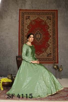 FLORY VOL 15 Anarkali Long Gown In Pista Green Color By SHUBHKALA