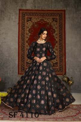 FLORY VOL 15 Anarkali Long Gown In Black Color By SHUBHKALA