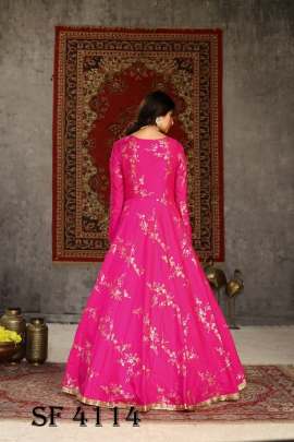 FLORY VOL 15 Anarkali Long Gown In Deep Pink Color By SHUBHKALA