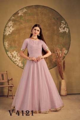 FLORY VOL 16 Anarkali Long Gown In Dusty Pink Color By SHUBHKALA