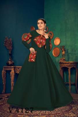 FLORY VOL 17 Anarkali Long Gown In Green Color By SHUBHKALA