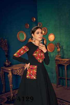 FLORY VOL 17 Anarkali Long Gown In Black Color By SHUBHKALA