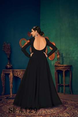 FLORY VOL 17 Anarkali Long Gown In Black Color By SHUBHKALA