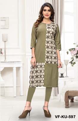Fancy Cotton Kurti Platinum Grey