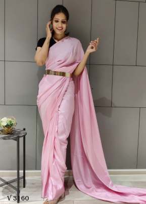 Fancy Silk Saree In Baby Pink Color By Surati Fabric