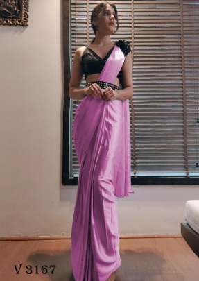 Fancy Silk Saree In Neon pink Color By Surati Fabric