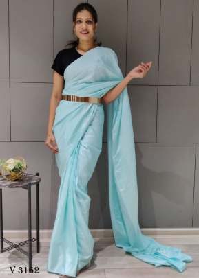 Fancy Silk Saree In Sky Color By Surati Fabric