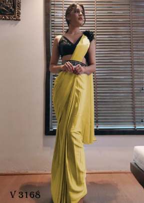 Fancy Silk Saree In Yellow Color By Surati Fabric