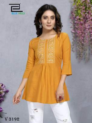 Fancy Top In Turmeric Yellow Color By Blue Hills