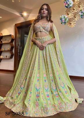  Fox Georgette  Lehenga Choli In Pista Color By NSR