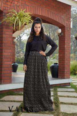 Frill   Flare Vol  2 Skirt Top In Black Color By SHUBHKALA