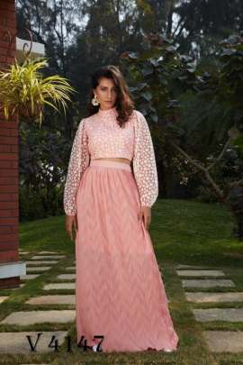 Frill   Flare Vol  2 Skirt Top In Pink Color By SHUBHKALA