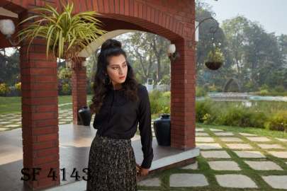 Frill   Flare Vol  2 Skirt Top In Black Color By SHUBHKALA