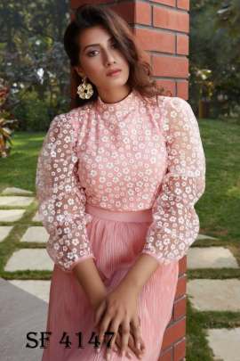 Frill   Flare Vol  2 Skirt Top In Pink Color By SHUBHKALA