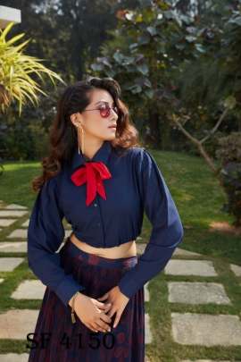 Frill   Flare Vol  2 Skirt Top In Navy Blue Color By SHUBHKALA