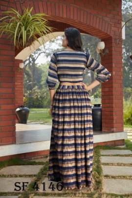 Frill   Flare Vol  2 Skirt Top In Navy Blue Color By SHUBHKALA