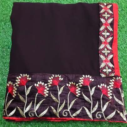 GEORGETTE WITH EMBROIDERY BORDER SAREE