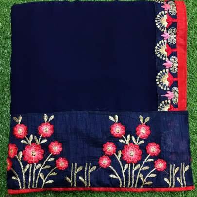 GEORGETTE WITH EMBROIDERY BORDER SAREE