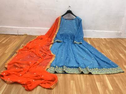 GEORGETTE WITH EMBROIDERY WORK  WITH SLEEVES