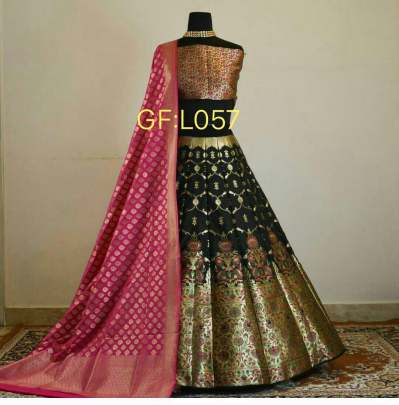 GF SURATI LEHNGA 1 Black Pink