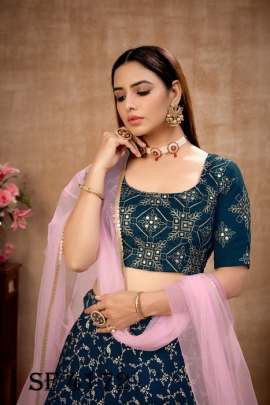 GIRLY VOL  12 Designer Lehengha Choli In blue Color By SHUBHKALA