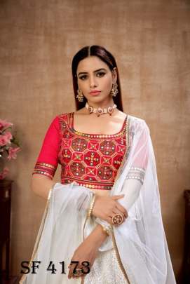 GIRLY VOL  12 Designer Lehengha Choli In White Color By SHUBHKALA