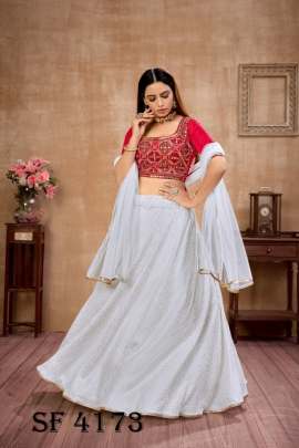 GIRLY VOL  12 Designer Lehengha Choli In White Color By SHUBHKALA