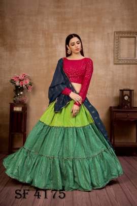 GIRLY VOL 12 Designer Lehengha Choli In Green Color By SHUBHKALA