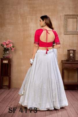 GIRLY VOL  12 Designer Lehengha Choli In White Color By SHUBHKALA