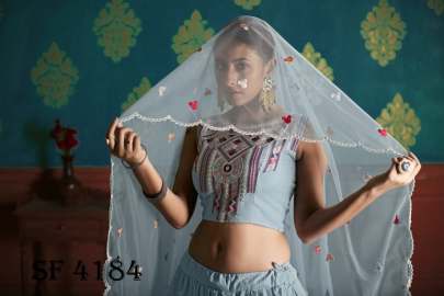 GIRLY VOL 15 Designer Lehengha Choli In Sky Color By SHUBHKALA
