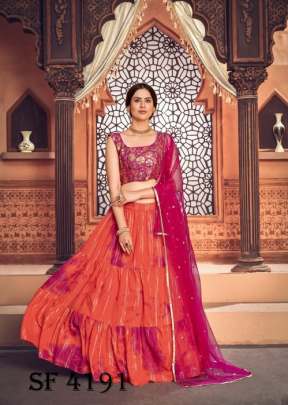 GIRLY VOL 16 Designer Lehengha Choli In Orange Color By SHUBHKALA