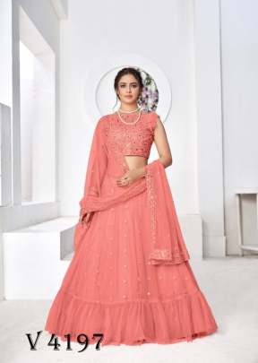 GIRLY VOL 19 Designer Lehengha Choli In Peach Color By SHUBHKALA