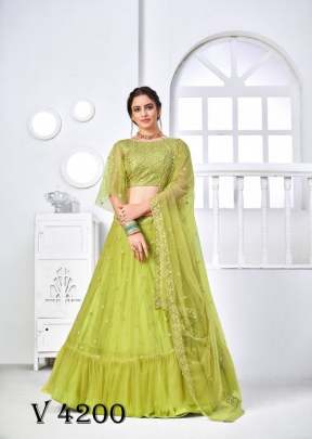 GIRLY VOL 19 Designer Lehengha Choli In Fluorescent green Color By SHUBHKALA