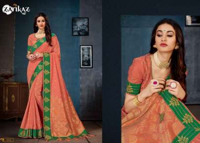  GLAM ELEGANCE PRESENT LILAN COTTON BANARASI SAREE WITH ORANGE COLOR