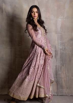 Georgette Designer Suit in Onion Color By RTC 