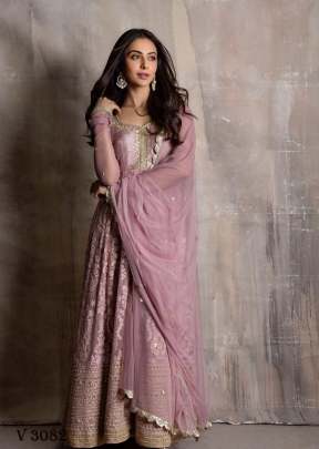 Georgette Designer Suit in Onion Color By RTC