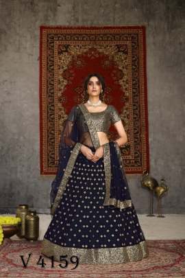Girlish Vol  1 Bridal Lehengha Choli In Navy Blue Color By SHUBHKALA