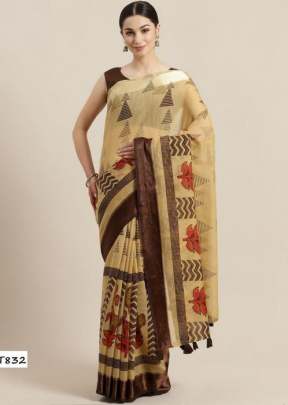 Glam Elegance Present New Brand Of Print Saree  With Bangoli Silk Yellow Color 