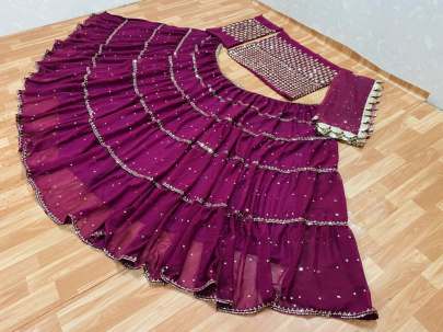 Gorget  With Emrodairy  Siquence  Work With  Pepar Mirror Hand Work