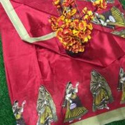 Gujarati Saree In Art Silk Fabric