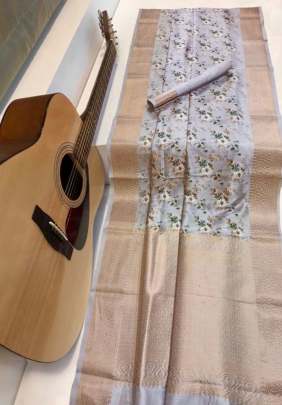 Handloom Weaving Silk Golden Grey