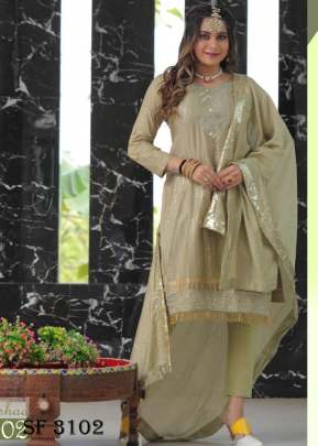 Heavy Jaam Cotton Salwar Suits In Golden Color By LAKHANI