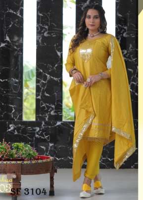 Heavy Jaam Cotton Salwar Suits In Yellow Color By LAKHANI