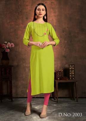 Heavy Rayon 14 Kg With Handwork Light Green Color Kurti