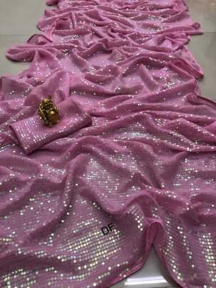 Heavy Russian Silk With Shinner Coating Pink Colour Saree
