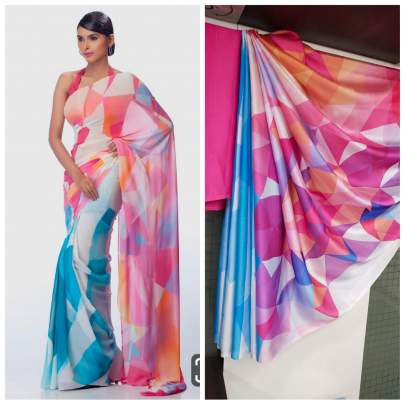 Imported Silk Sartin Multi Color