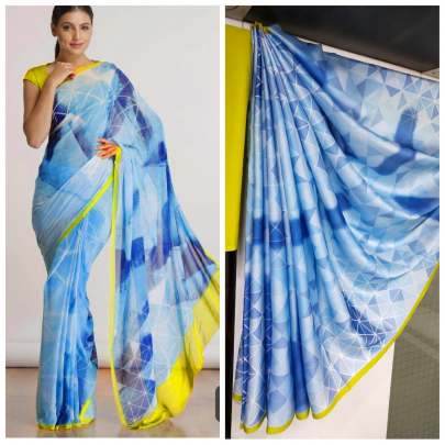 Imported Silk Sartin Sky Blue