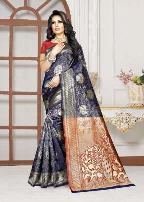 KAZO ROOP RANI VOL-11 WEAVING SILK PERSIAN BLUE COLOR SAREE